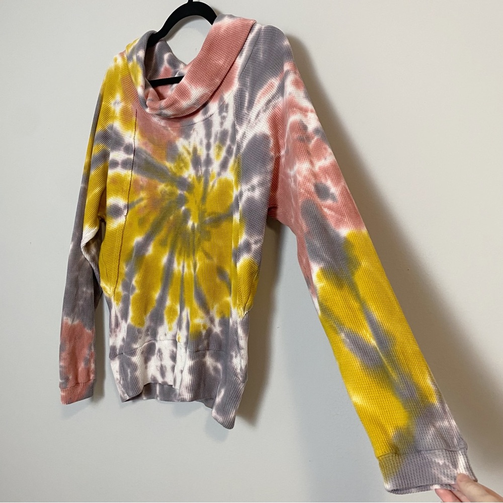Anthro Pilcro Angie Tie Dye Cowl Neck Thermal Top - Picture 7 of 9